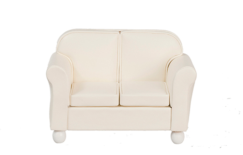 Loveseat, Cream Leather